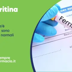 Ferritina: cosa sono i valori pericolosi e quali sono quelli normali. Esame del sangue con provetta e referto.