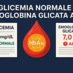 Glicemia normale (95 mg/dL) ma emoglobina glicata alta (7,0%). Un valore di emoglobina glicata alta indica un rischio.