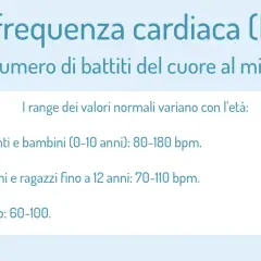 Frequenza cardiaca: i valori normali variano con l'età. Per un adulto, 60 battiti al minuto a riposo è un valore ottimale.
