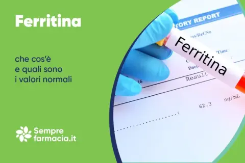 Ferritina: cosa sono i valori pericolosi e quali sono quelli normali. Esame del sangue con provetta e referto.