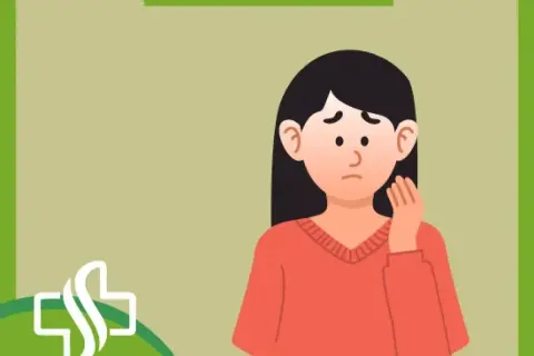 Donna preoccupata con mano sul viso, possibile sintomo di glicemia bassa in gravidanza.
