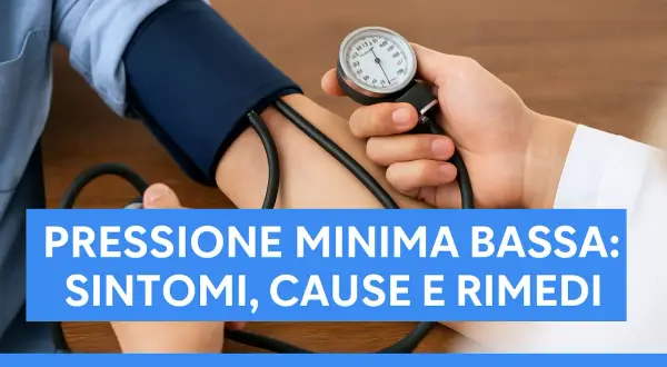 Misurazione della pressione arteriosa. La pressione minima bassa può avere diverse cause, come disidratazione o problemi cardiaci.