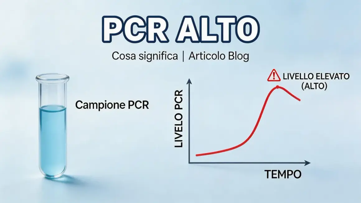 Un campione PCR con un livello elevato indica un aumento della proteina c reattiva, segnalando un'infiammazione.